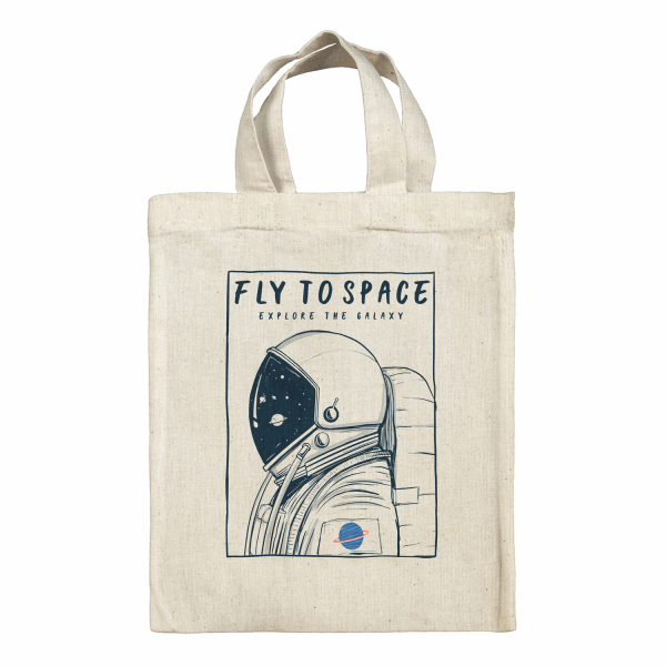 Bolsa tote bag infantil para fiambrera - bento - fiambrera con diseño de Fly to space