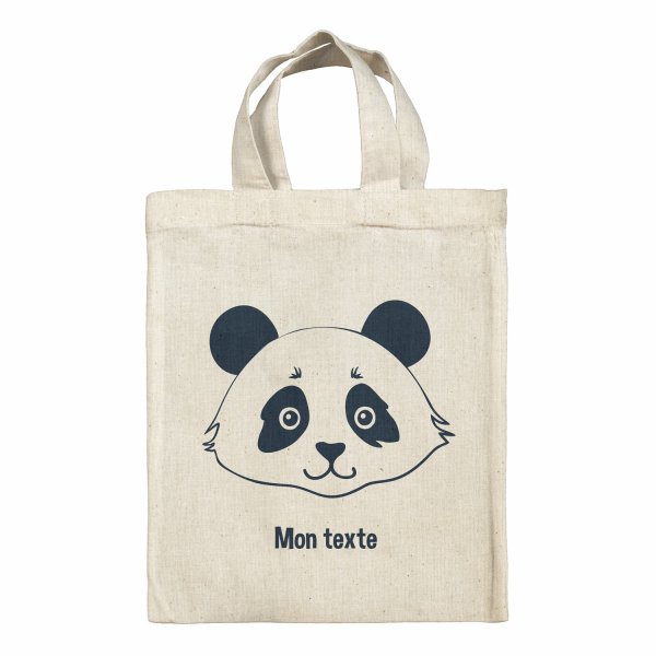 Bolsa tote bag infantil personalizable para fiambrera - bento - fiambrera con diseño de panda