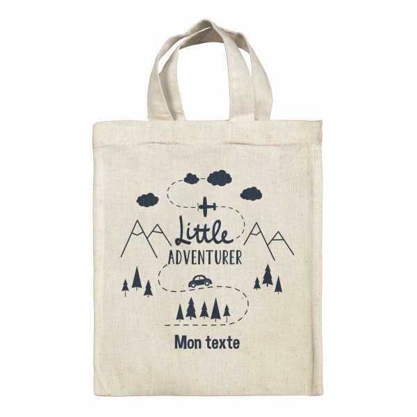 Bolsa tote bag infantil personalizable para fiambrera - bento - fiambrera con diseño de pequeño aventurero