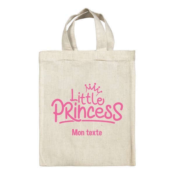 Bolsa tote bag infantil personalizable para fiambrera - bento - fiambrera con diseño de princesita