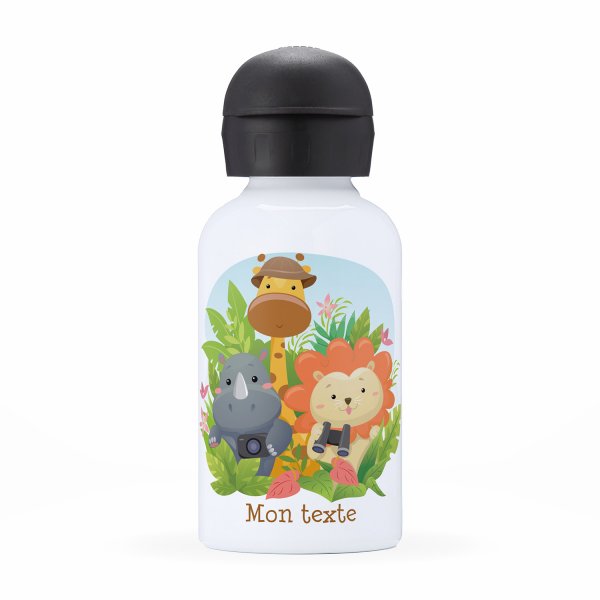 Botella isotérmica personalizada para niños con diseño de animales de la selva