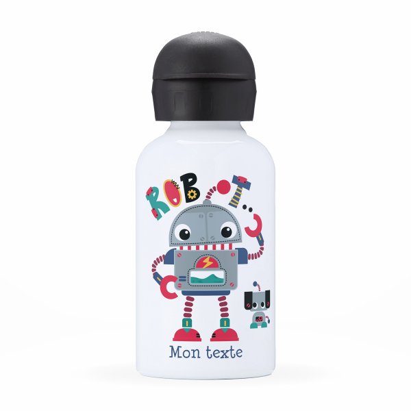 Botella isotérmica personalizada para niños con diseño de robots