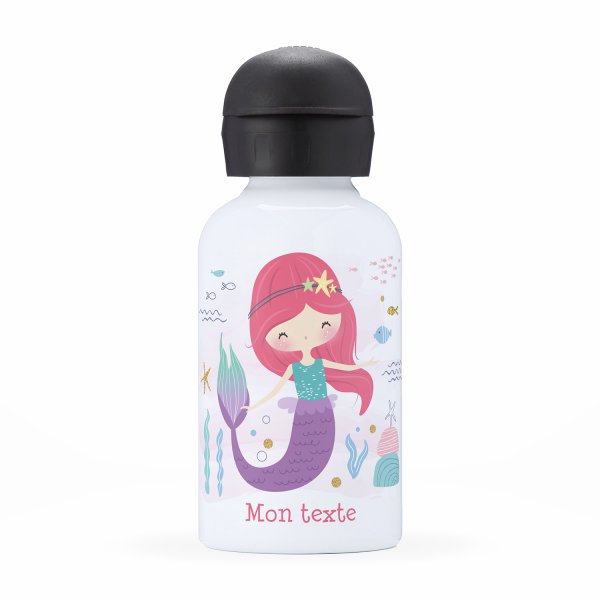 Botella isotérmica personalizada para niños con diseño de sirena del océano