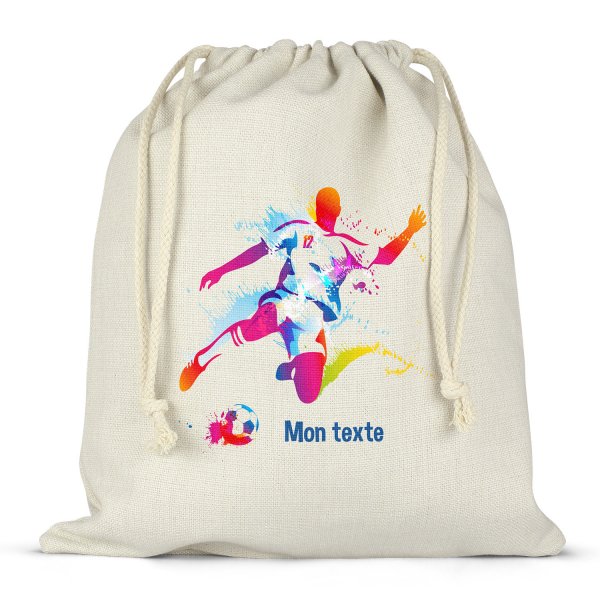 Mochila saco de cuerdas personalizable para la fiambrera - bento - fiambrera con diseño de futbolista