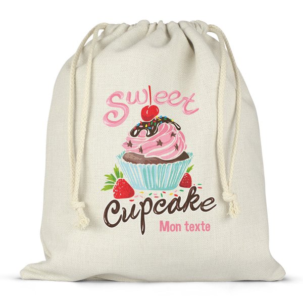 Mochila saco de cuerdas personalizable para la fiambrera - bento - fiambrera con diseño de sweet cupcake